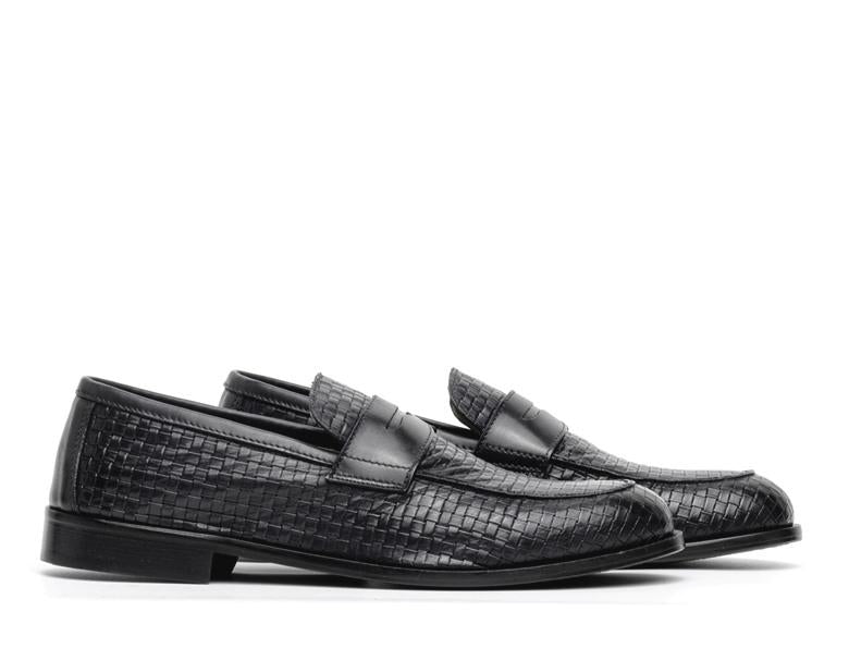 MARECHIARO 1962 Mocassini marechiaro uomo 7768 pelle vitello intreccio neri pe25 7768 VITELLO ST INTRECCIO NERO 