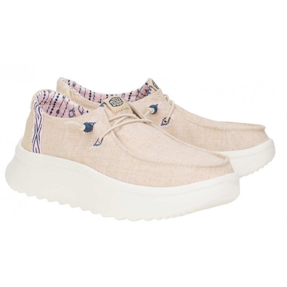 HEY DUDE Sneakers donna Hey Dude Wendy peak chambray woven tan<BR/> WENDY PEAK CHAMBRAY WOVEN 41946 TAN 