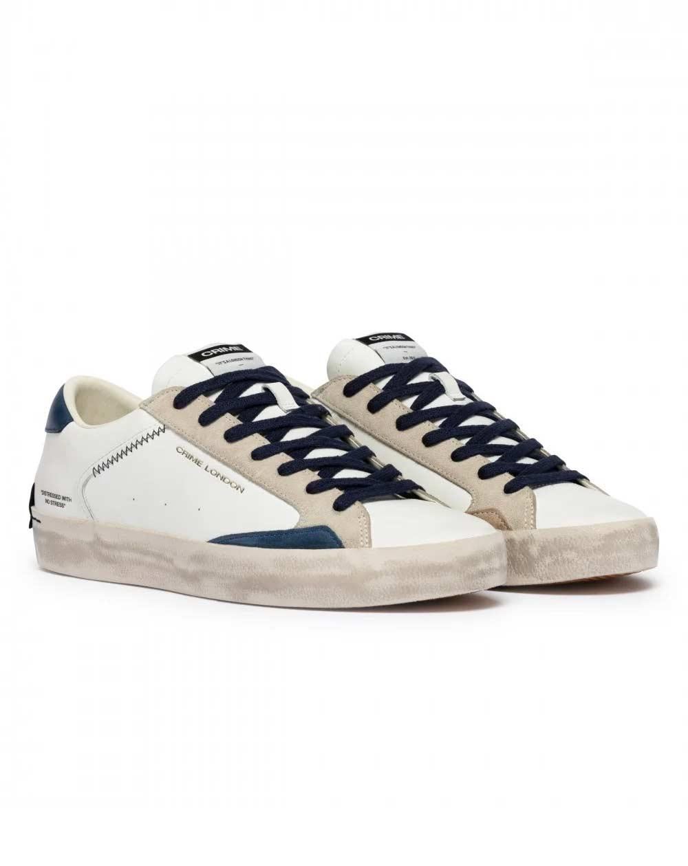 CRIME LONDON Sneakers Crime London uomo Distressed navy bianco<BR/><BR/><BR/> 19003PP8 10 DISTRESSED LO 