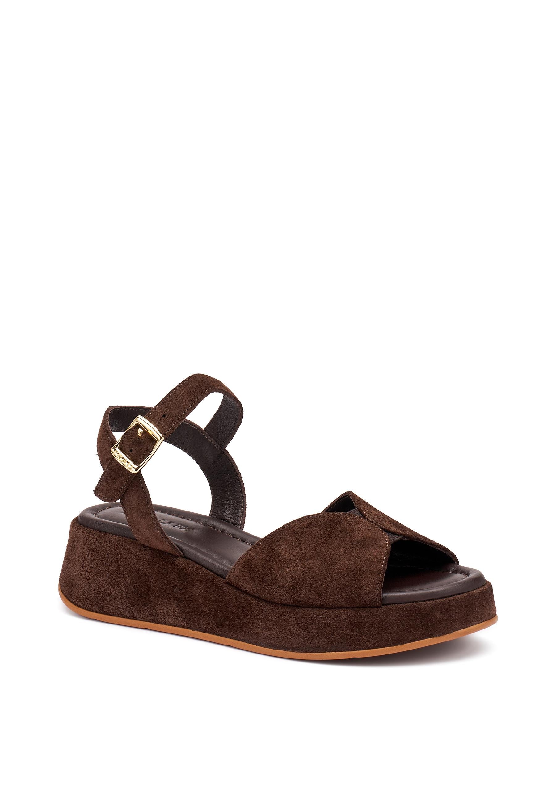FRAU Sandalo frau donna 04b2 velour cacao pelle 04B2 VELOUR CACAO 