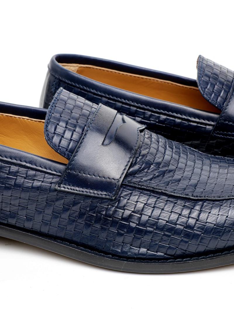 MARECHIARO Mocassini marechiaro uomo 7768 pelle vitello intreccio blu pe25 7768 VITELLO ST INTRECCIO BLU 