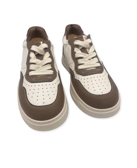 CRISTIANO GUALTIERI sneakers cristiano gualtieri g10 suede bianca e fango in pelle P25 G10 SUEDE BIANCO FANGO 