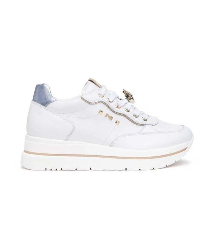 NEROGIARDINI Sneakers NeroGiardini donna E512907D bianche<BR/> E512907D 707 SKIPPER BIANCO 