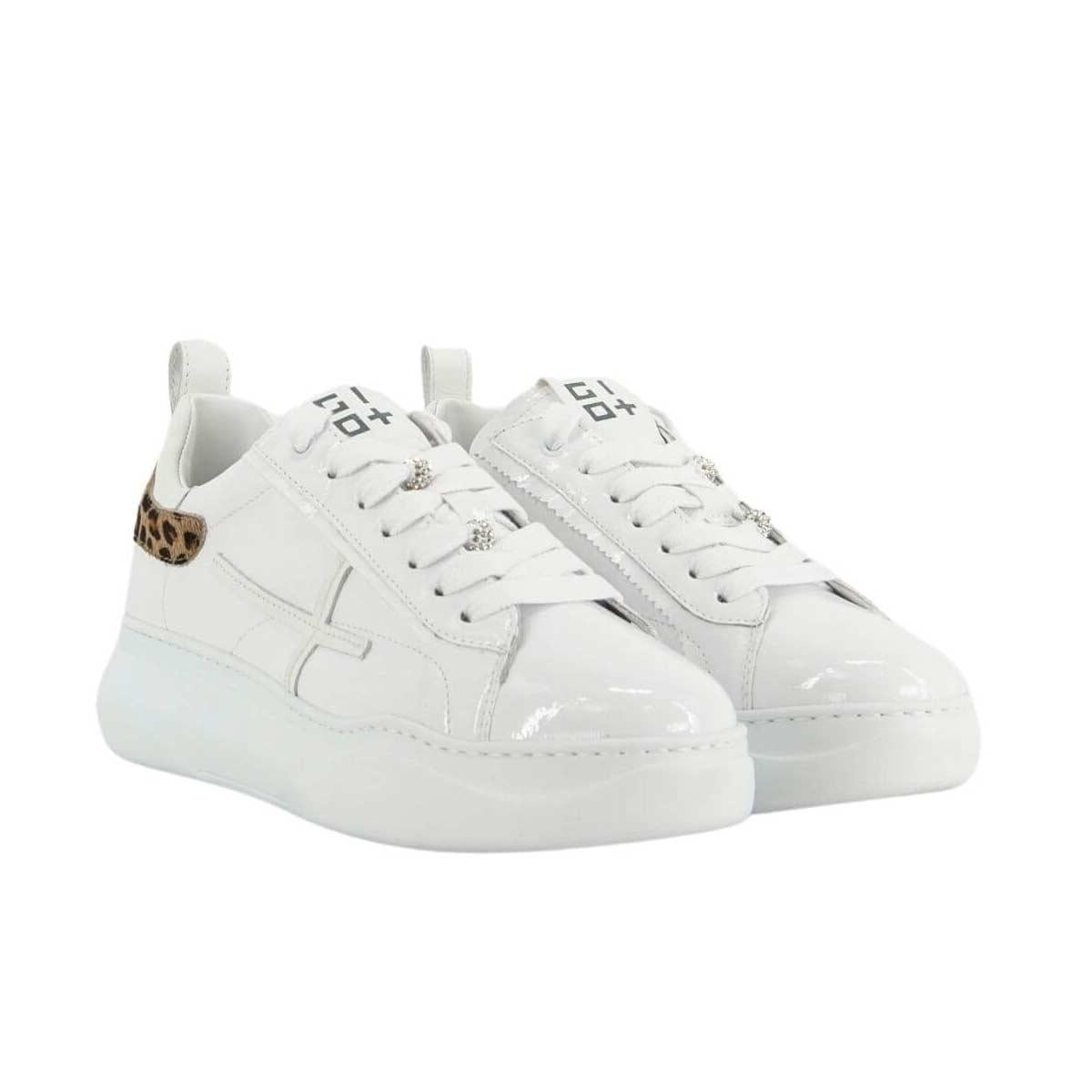 GIO+ Sneakers Gio+ donna Giada 66B bianco lucido<BR/><BR/> GIADA66B COMBI WHITE LEOPARD 