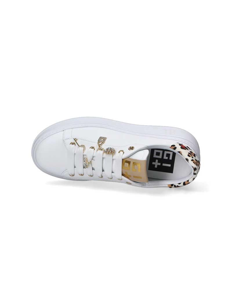 GIO+ Sneakers Gio+ donna PIA354A bianche<BR/> PIA354A CASUAL CHIC ANIMALIER 