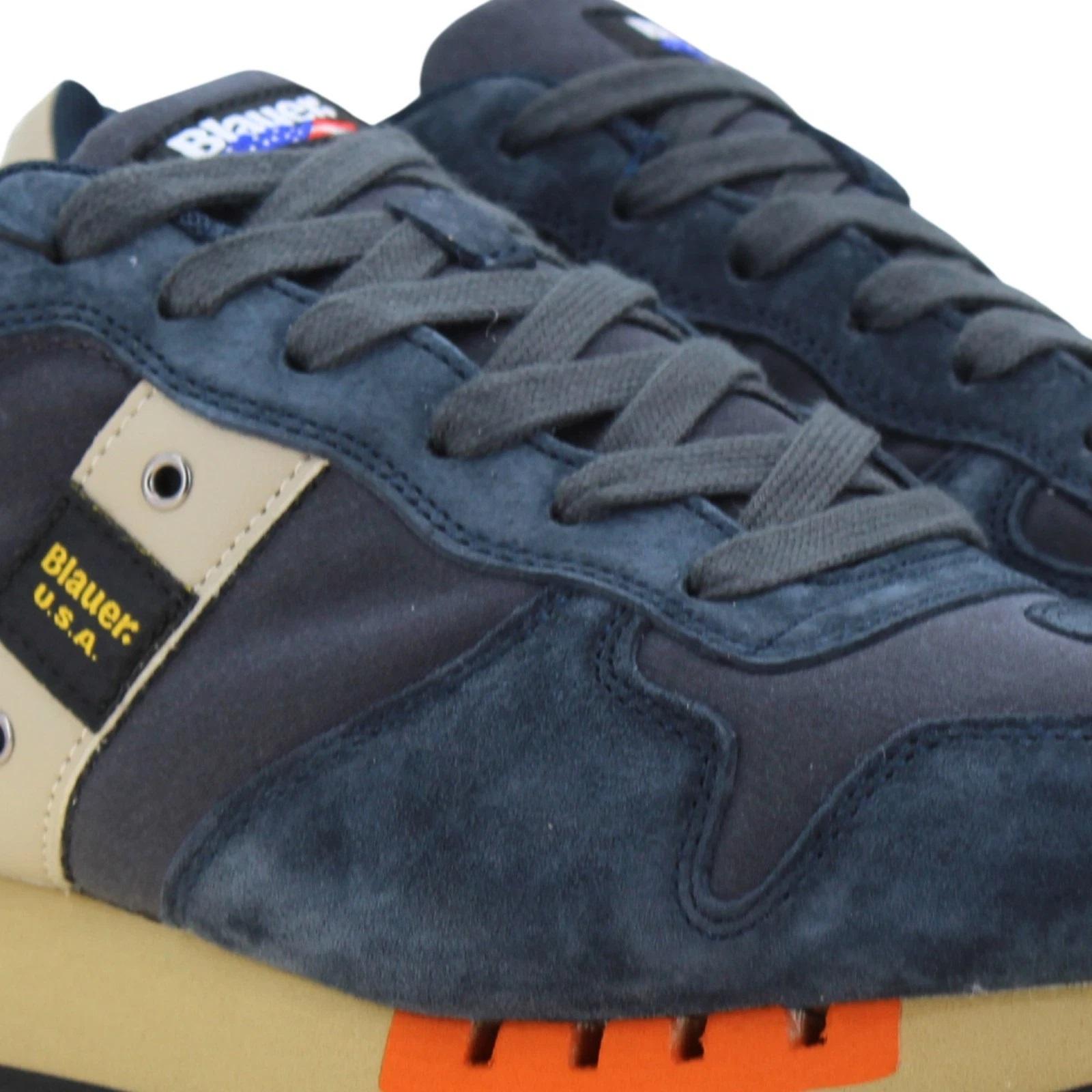 BLAUER Sneakers blauer uomo f5 queens01 wax navy grey a25 F5QUEENS01/WAX NVY/GRY NAVY GREY 