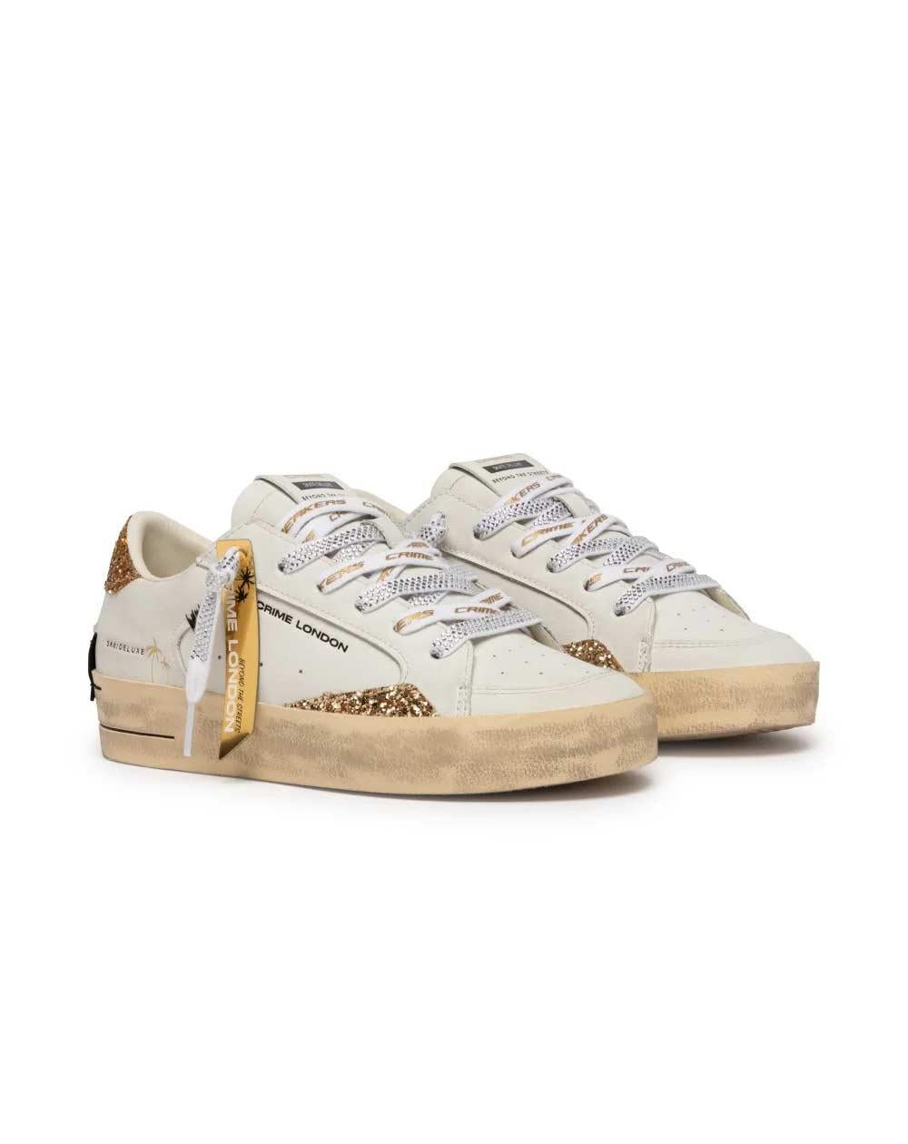 CRIME LONDON Sneakers Crime London donna SK8 deluxe bianche 29102PP8 10 SK8 DELUXE 