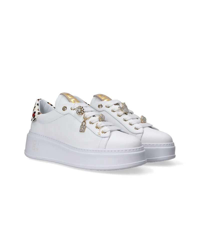 GIO+ Sneakers Gio+ donna PIA354A bianche<BR/> PIA354A CASUAL CHIC ANIMALIER 