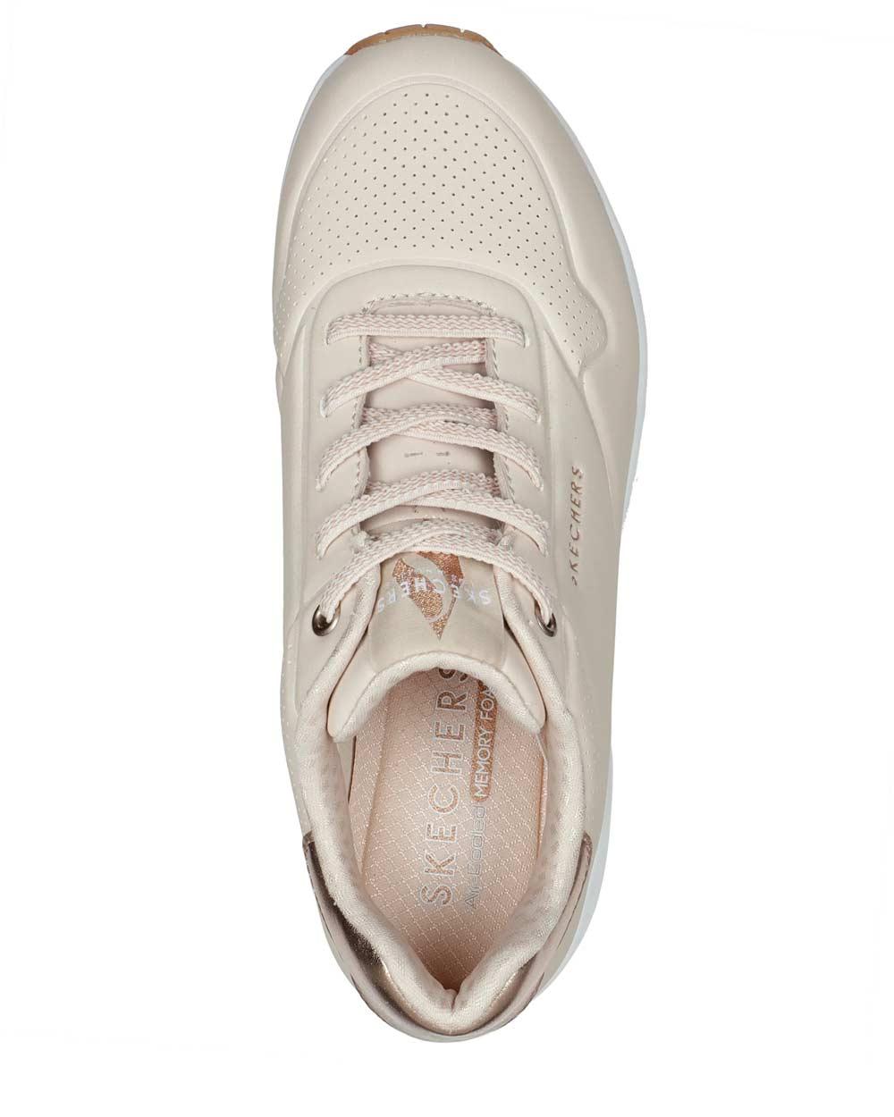 SKECHERS Sneakers Skechers donna 155196 Uno natural 155196 NAT SHIMMER AWAY - UNO 