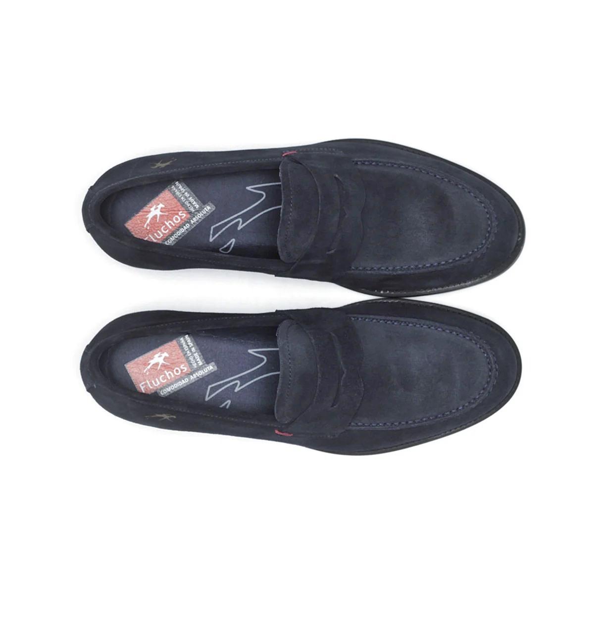 FLUCHOS mocassino fluchos henri f0824 blu marino F0824 AFELPADO MARINO 