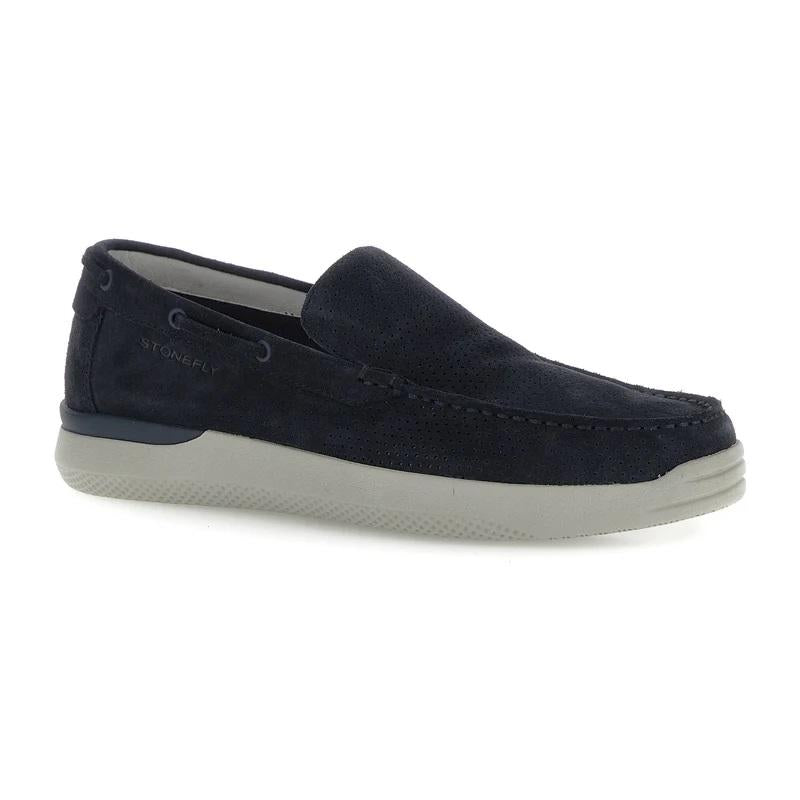 STONEFLY Mocassini Stonefly uomo 2224591d8 custer 16 velour blue pe25 222459 1D8 CUSTER 16 VELOUR 