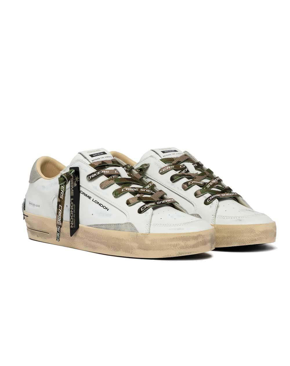CRIME LONDON Sneakers Crime London uomo SK8 deluxe bianche 19108PP8 10 SK8 DELUXE 
