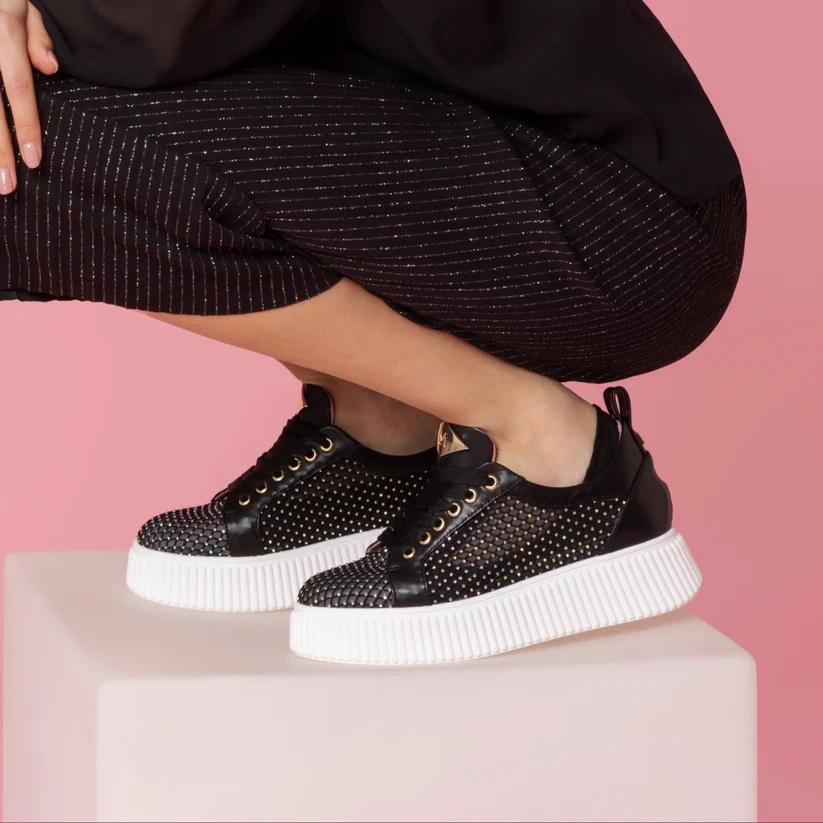 LORENZO MARI Sneakers lorenzo mari sally 24 rete nero strass pe25 SALLY 24 RETE STRASS NERO 