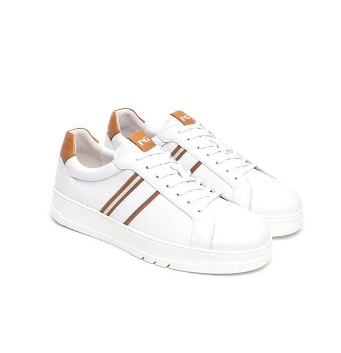 NEROGIARDINI Sneakers nerogiardini uomo e500721u pelle bianca P25 E500721U 707 SKIPPER BIANCO 