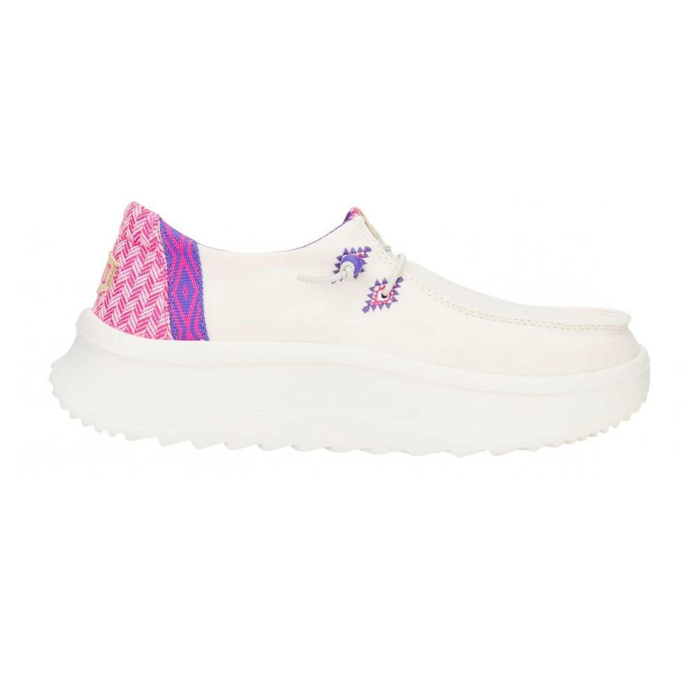 HEY DUDE Sneakers donna Hey Dude Wendy peak chambray woven bianco rosa WENDY PEAK CHAMBRAY WOVEN 41946 WHITE/PINK 