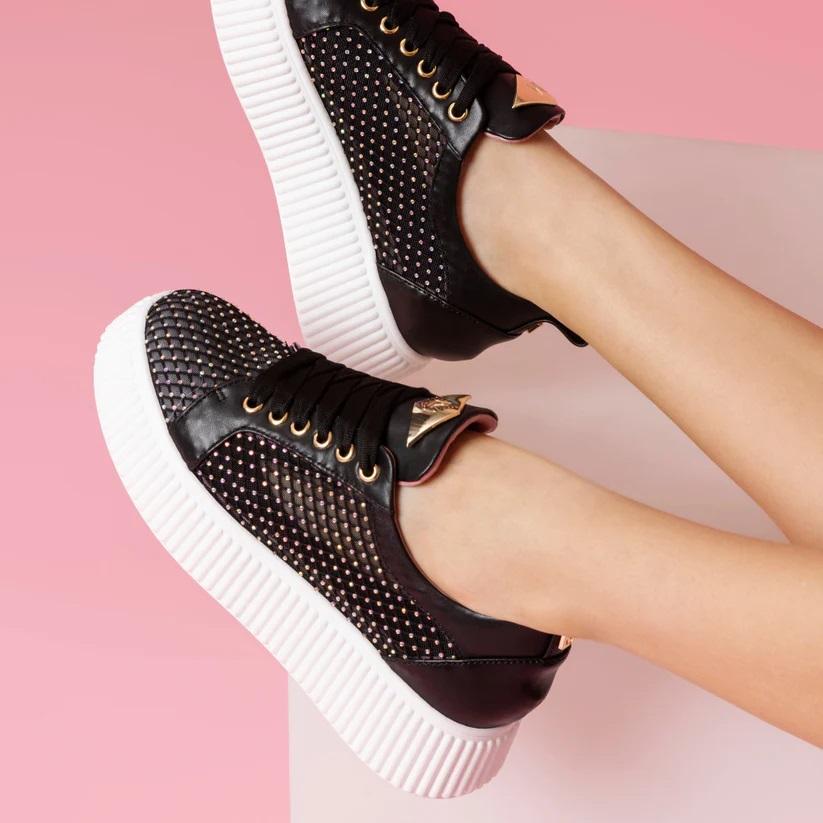 LORENZO MARI Sneakers lorenzo mari sally 24 rete nero strass pe25 SALLY 24 RETE STRASS NERO 