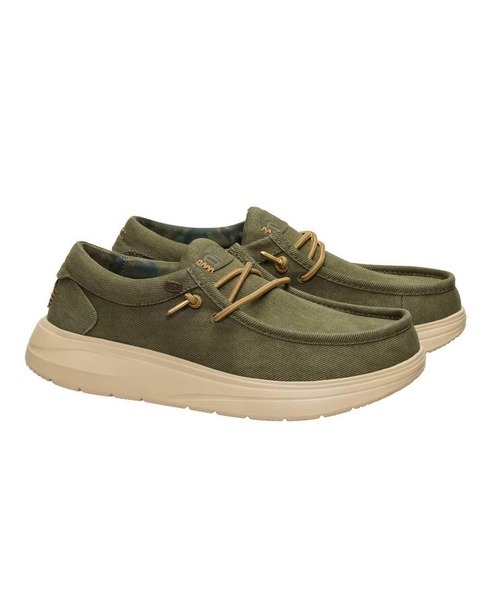 HEY DUDE Stringata Hey Dude uomo Wally 45113 verde oliva 45113 3BN WALLY COMF 