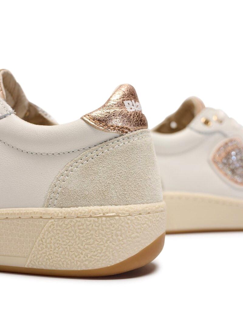 BLAUER Sneakers blauer donna olympia11 div white pe25 S5OLYMPIA11/DIV LEATHER/SUEDE WHITE/NUDE 