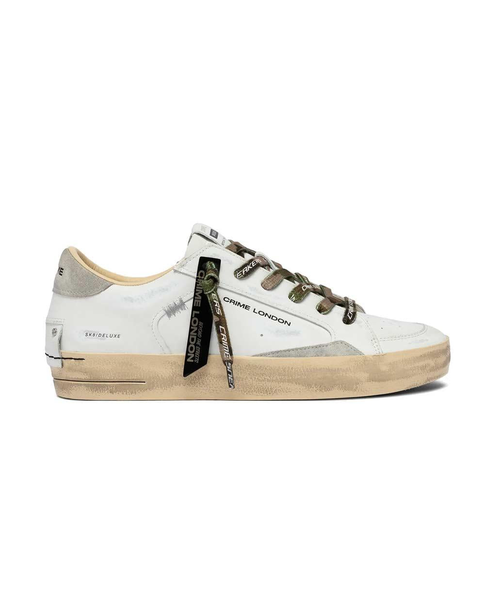 CRIME LONDON Sneakers Crime London uomo SK8 deluxe bianche 19108PP8 10 SK8 DELUXE 