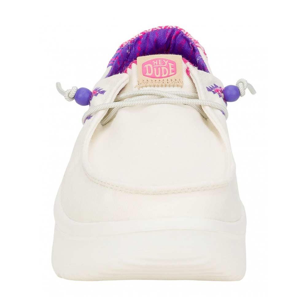 HEY DUDE Sneakers donna Hey Dude Wendy peak chambray woven bianco rosa WENDY PEAK CHAMBRAY WOVEN 41946 WHITE/PINK 