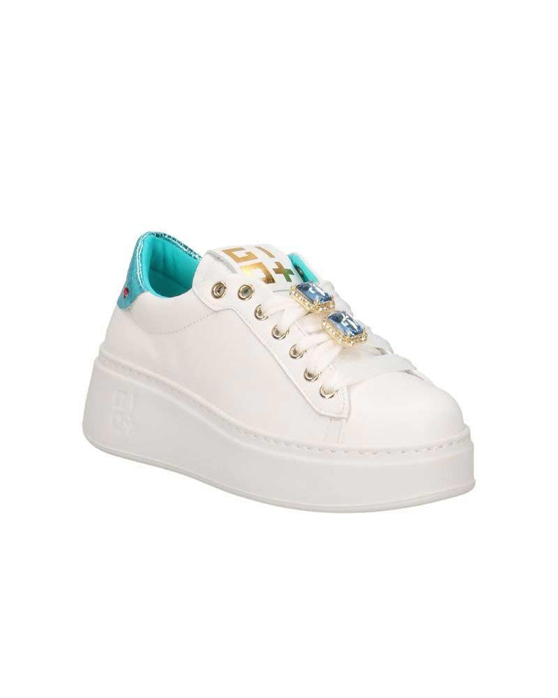 GIO+ Sneakers Gio+ donna PIA252A bianche e turchesi PIA252A COMBI TURCHESE TARTA 
