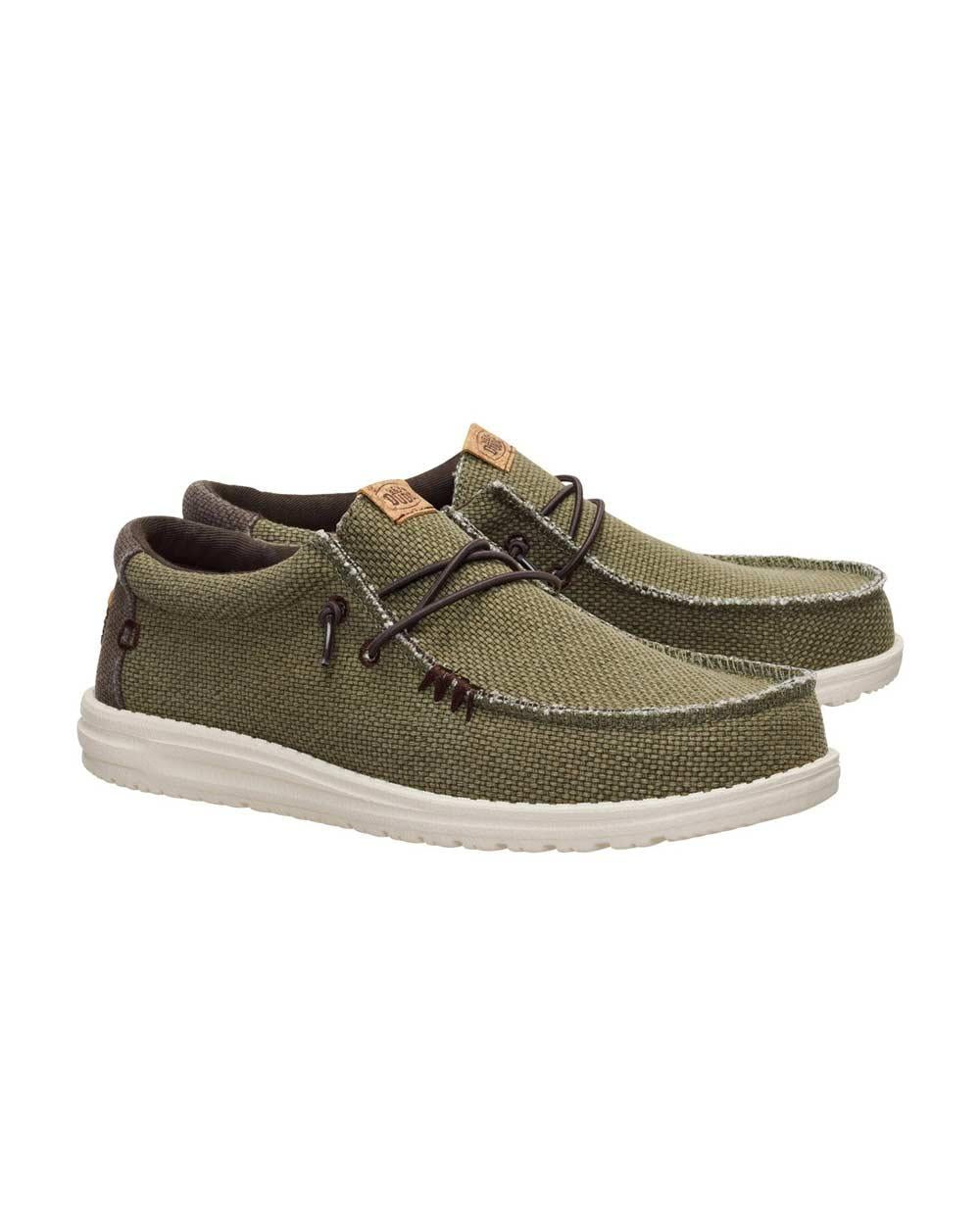 HEY DUDE Stringata Hey Dude uomo Wally 40003 dark olive 40003 3CI WALLY BRAIDED 