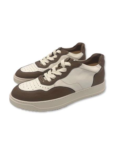 CRISTIANO GUALTIERI sneakers cristiano gualtieri g10 suede bianca e fango in pelle P25 G10 SUEDE BIANCO FANGO 