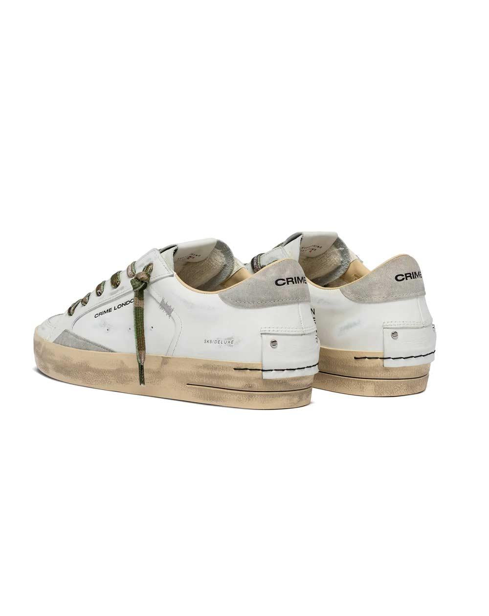 CRIME LONDON Sneakers Crime London uomo SK8 deluxe bianche 19108PP8 10 SK8 DELUXE 
