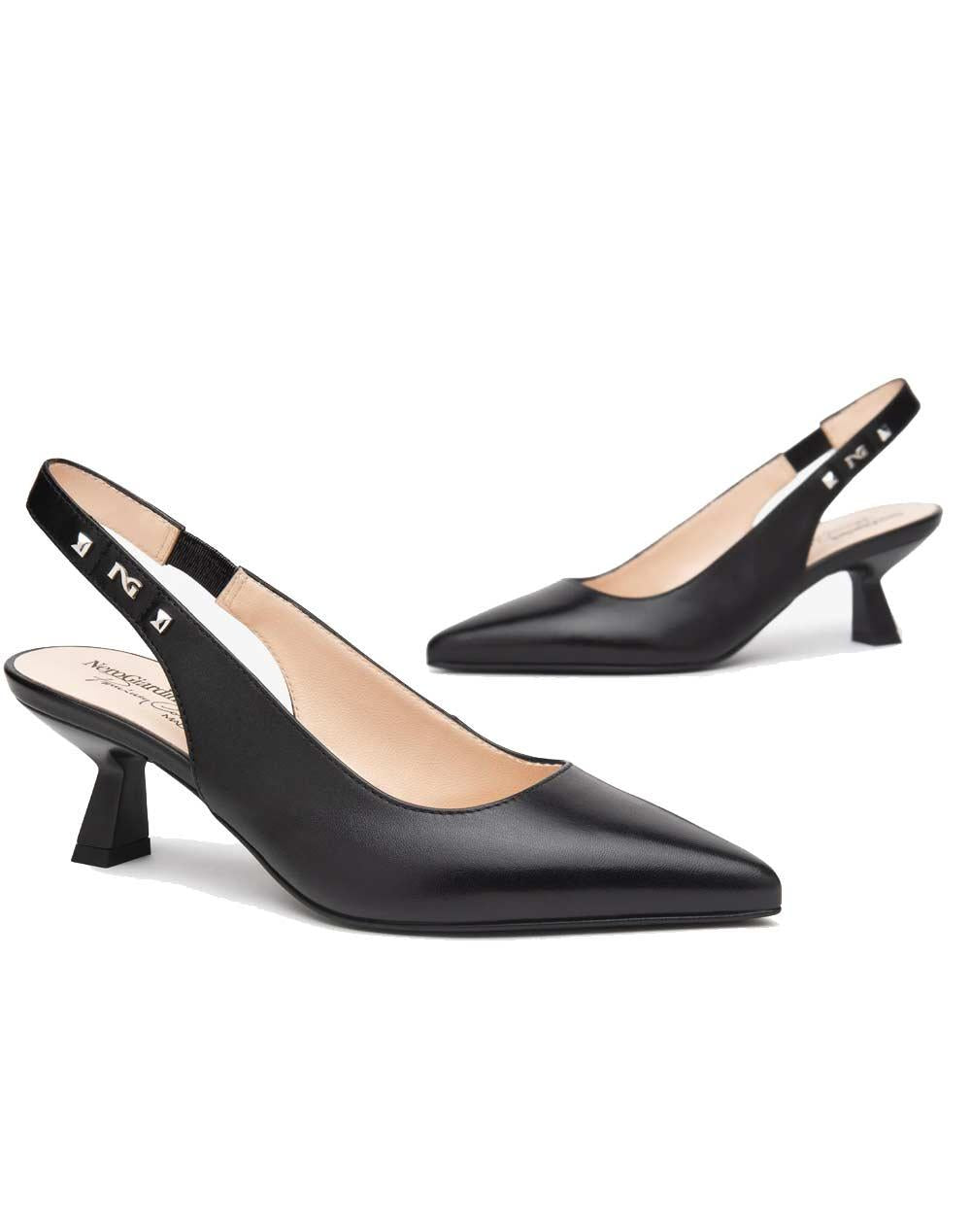 NEROGIARDINI Slingback NeroGiardini donna E615475D neri<BR/> E615475D 100 NAPPA PANDORA 