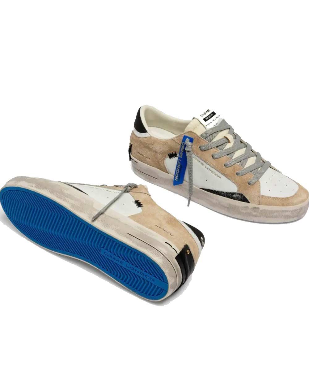 CRIME LONDON Sneakers Crime London uomo SK8 deluxe bianche 19109PP8 15 SK8 DELUXE 