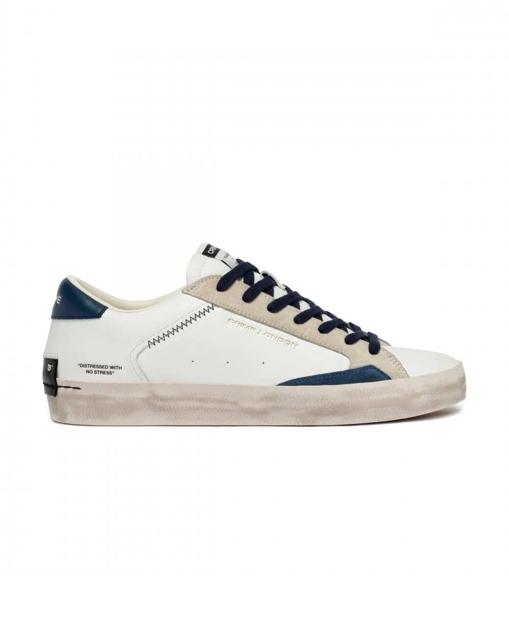CRIME LONDON Sneakers Crime London uomo Distressed navy bianco<BR/><BR/><BR/> 19003PP8 10 DISTRESSED LO 