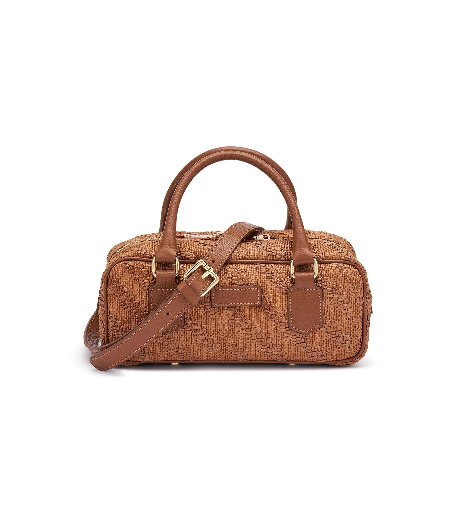 FRAU Borsa frau donna 94f5 ear caramello rafia B354 EAR CARAMELLO 