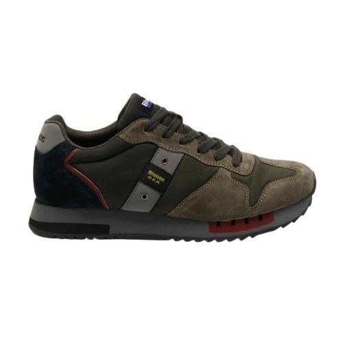 BLAUER Sneakers blauer uomo f5 queens01 black military a25<BR/><BR/> F5QUEENS01/WAX BLK BLACK/MILITARY 