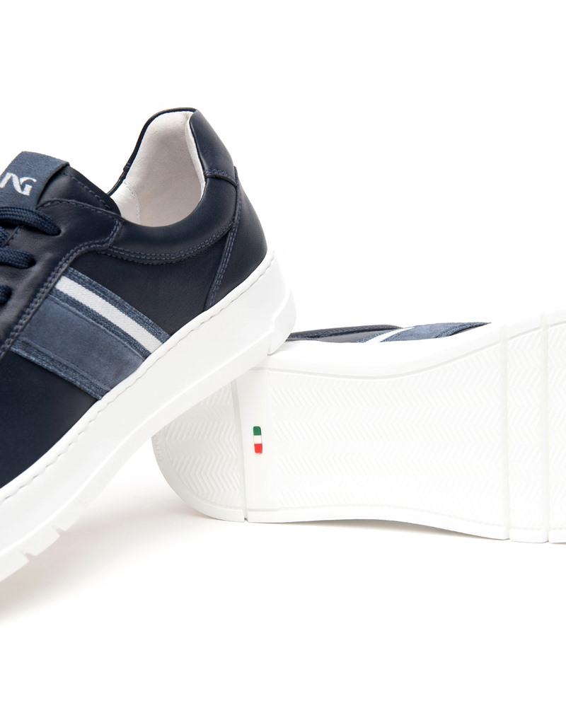 NEROGIARDINI Sneakers nerogiardini uomo e500721u pelle avio P25 E500722U 200 SAVAUGE BLU 