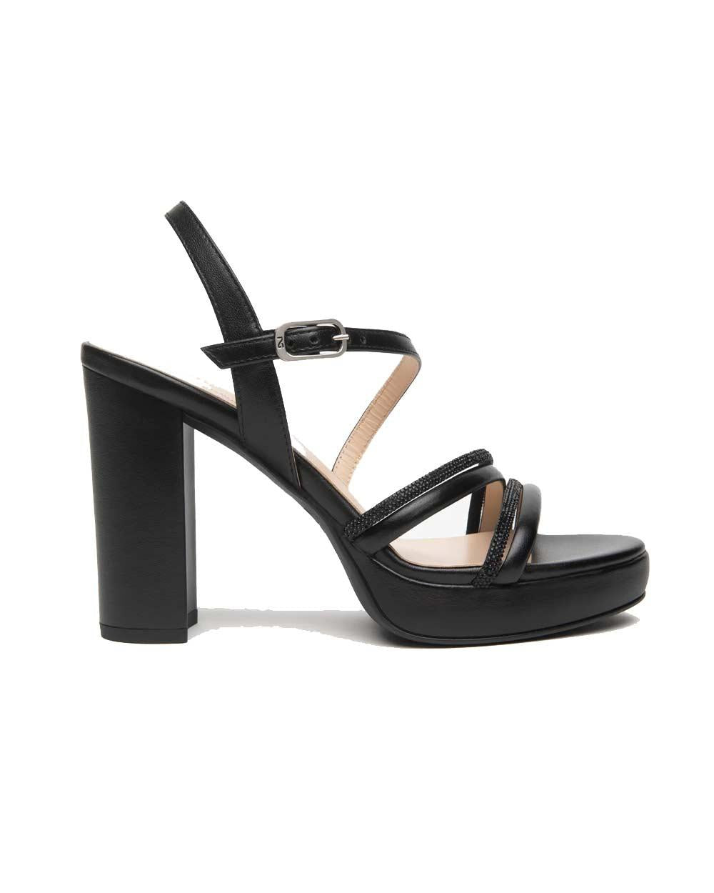 NEROGIARDINI Sandali NeroGiardini donna E615700D neri<BR/> E615700D 100 NAPPA PANDORA 
