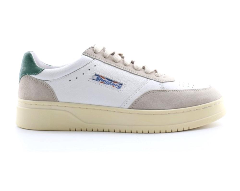 SHOOTERS Sneakers Shooters uomo S5584 bianche S5584-02 SILVER GREEN 