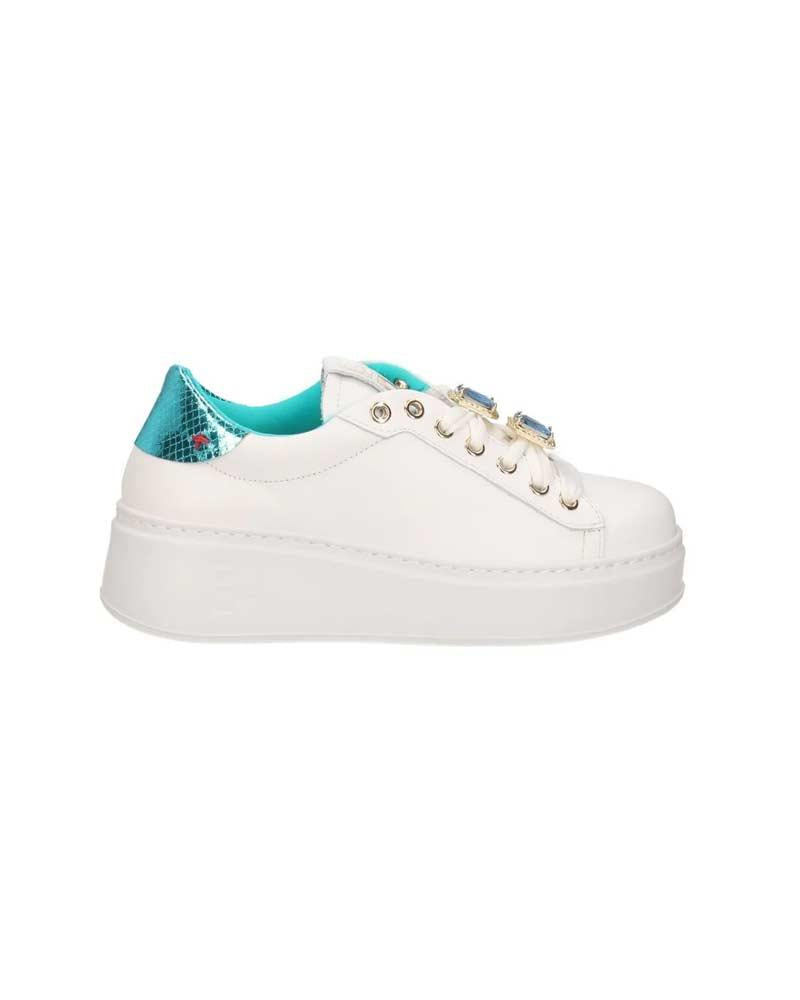GIO+ Sneakers Gio+ donna PIA252A bianche e turchesi PIA252A COMBI TURCHESE TARTA 
