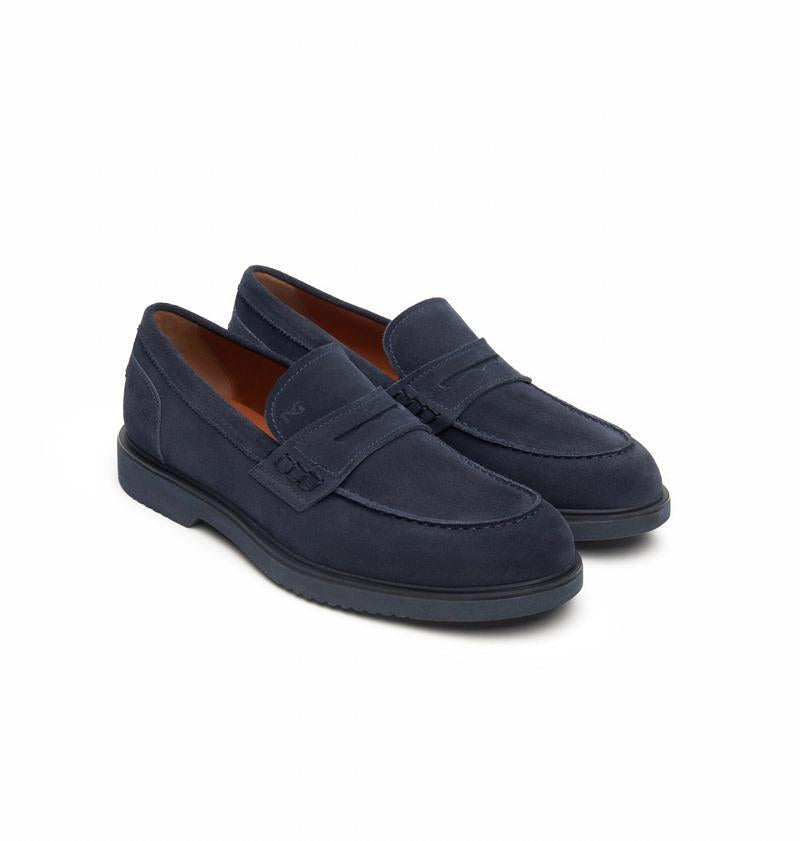 NEROGIARDINI Mocassino nerogiardini uomo e500610u scamosciato INDACO p25 E500610U 212 COLORADO INDACO 