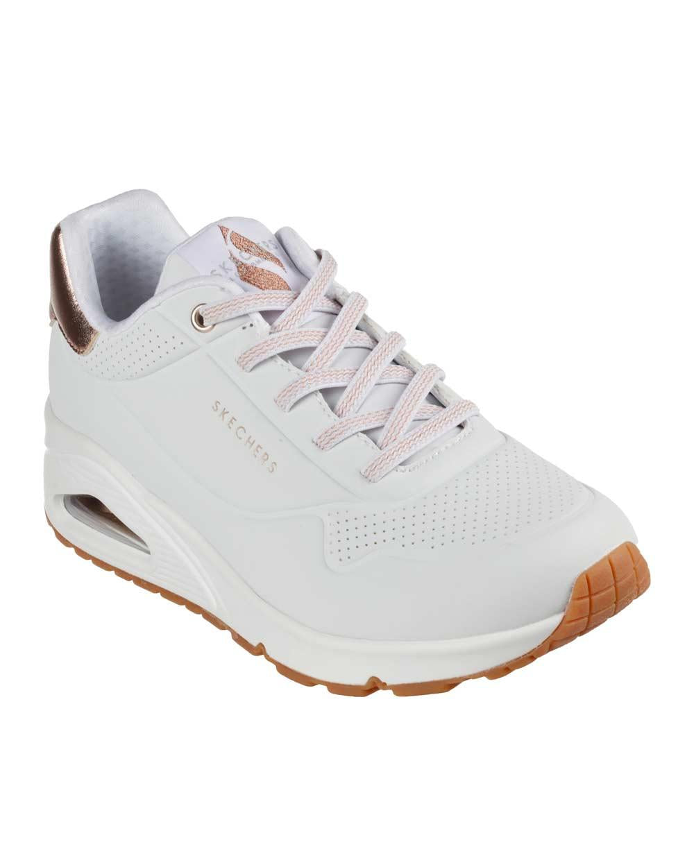 SKECHERS Sneakers Skechers donna 155196 Uno bianche 155196 WHT SHIMMER AWAY - UNO 