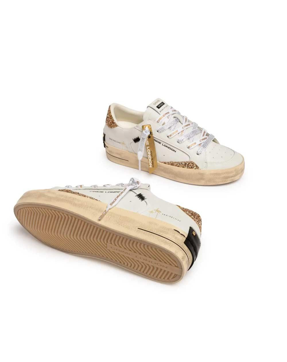 CRIME LONDON Sneakers Crime London donna SK8 deluxe bianche 29102PP8 10 SK8 DELUXE 