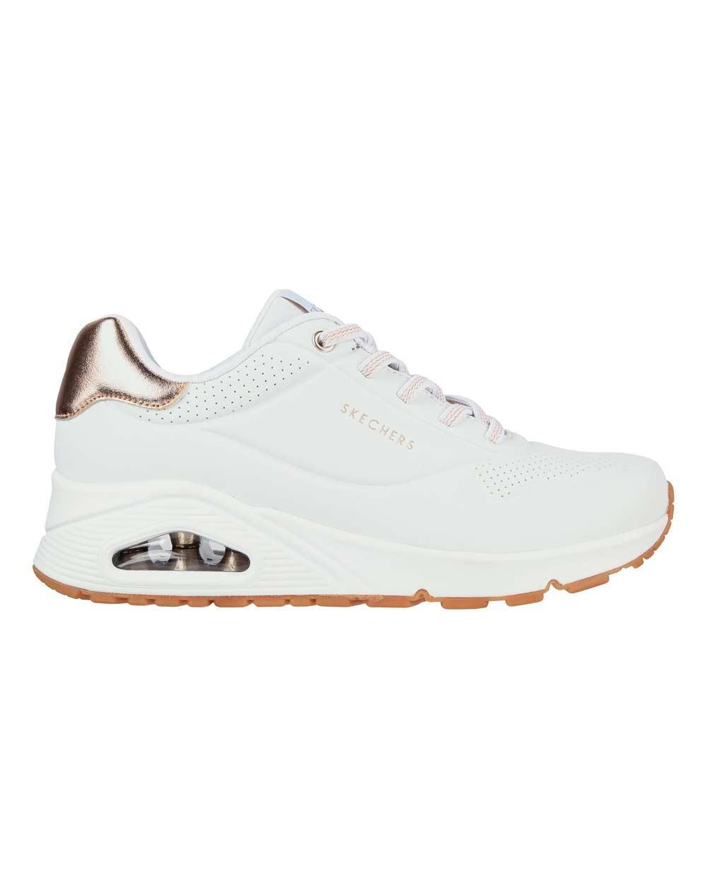 SKECHERS Sneakers Skechers donna 155196 Uno bianche 155196 WHT SHIMMER AWAY - UNO 