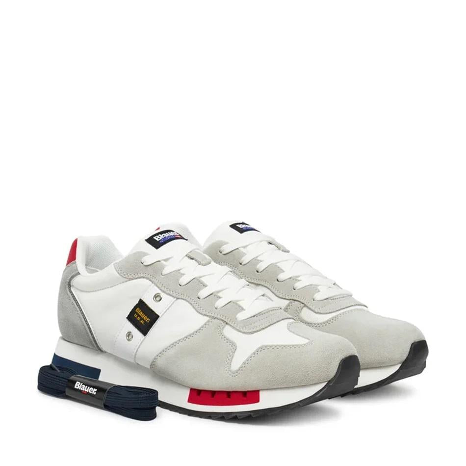 BLAUER Sneakers Blauer uomo S5QUEENS01 MES bianca S5QUEENS01/MES SUEDE/MESH WHITE/RED/NAVY 