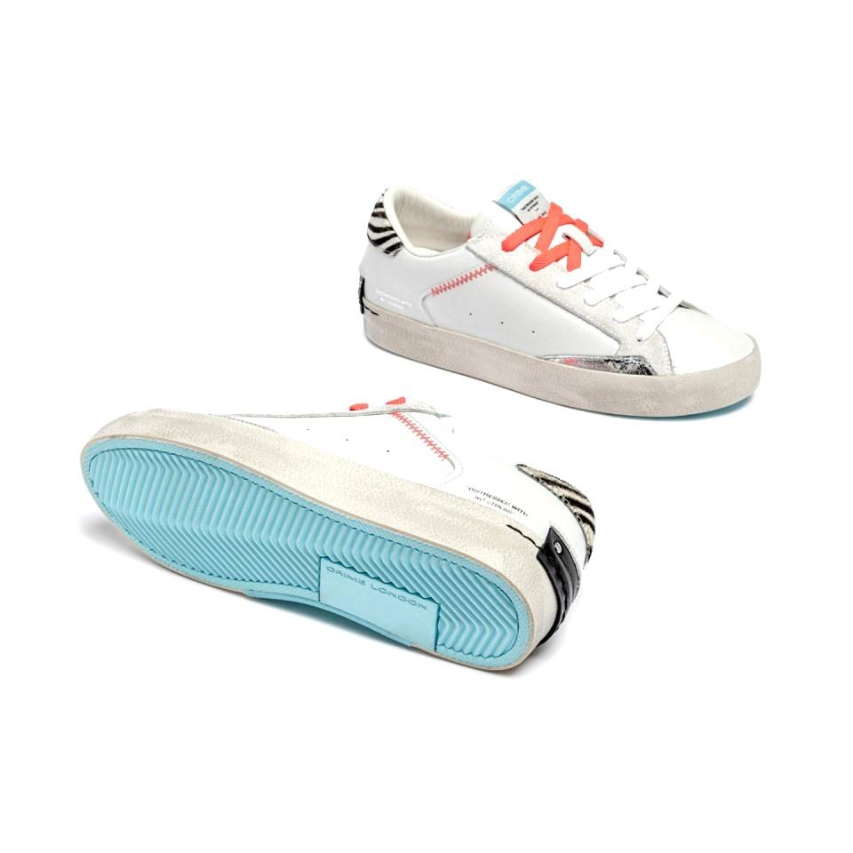 CRIME LONDON Sneakers crime london donna distressed tropical zebra w2000003 pe25 DISTRESSED W 20003PP7B WHITE 