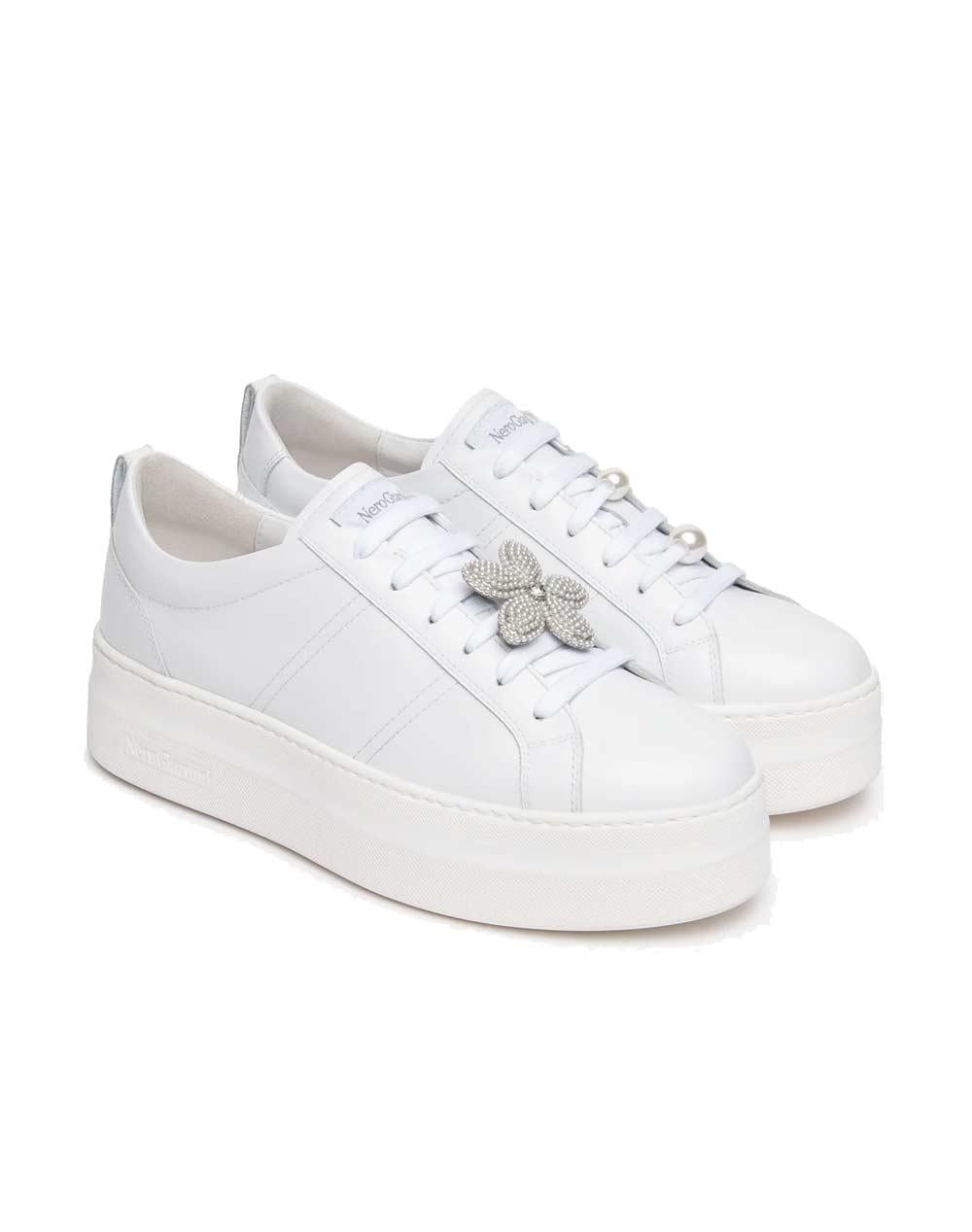 NEROGIARDINI Sneakers NeroGiardini donna E615311D bianco E615311D 707 SKIPPER BIANCO 
