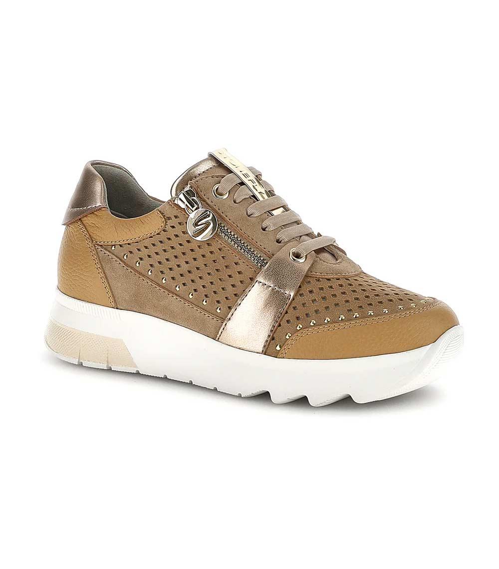 STONEFLY Sneakers Stonefly donna 223579 Spock beige marroni<BR/> 223579 EC1 SPOCK 47 