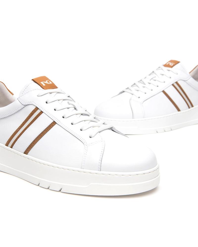 NEROGIARDINI Sneakers nerogiardini uomo e500721u pelle bianca P25 E500721U 707 SKIPPER BIANCO 
