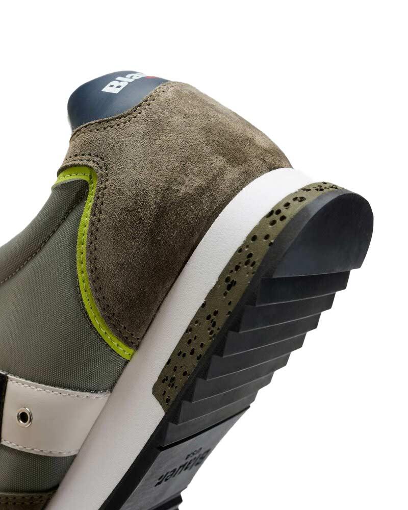 BLAUER Sneakers Blauer uomo S5QUEENS01 MES verde militare<BR/> S5QUEENS01/NUB NUBUK MILITARY/GREY 