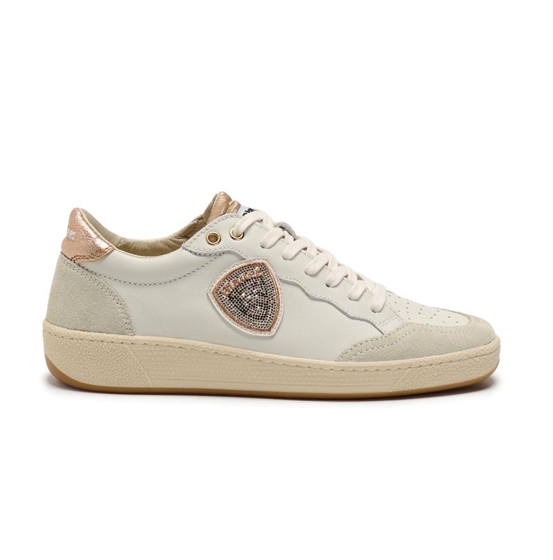 BLAUER Sneakers blauer donna olympia11 div white pe25 S5OLYMPIA11/DIV LEATHER/SUEDE WHITE/NUDE 