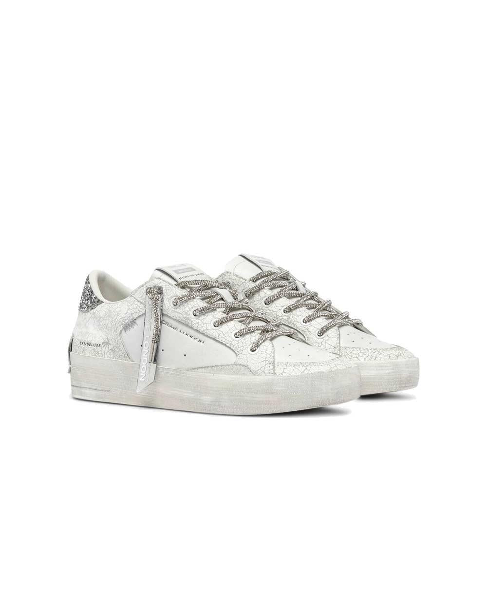 CRIME LONDON Sneakers Crime London donna SK8 Deluxe wedge  bianca 20132PP7 10 SK8 DELUXE 