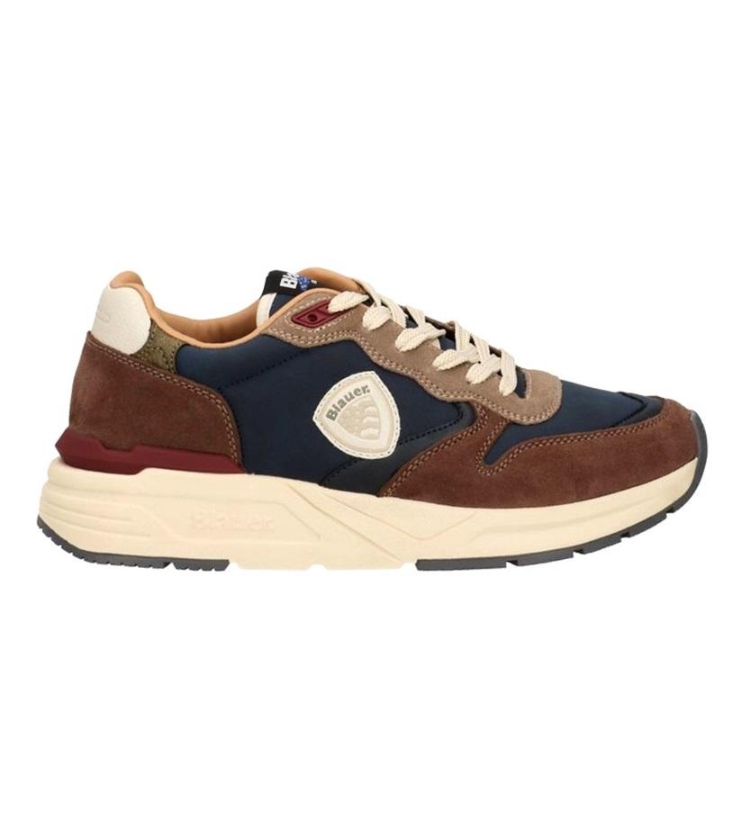 BLAUER Sneakers blauer uomo F5ray02 navy brown a25 F5RAY02/NUS NVY/DKB NAVY DARK BROWN 